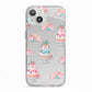 Pink Cake Print iPhone 13 TPU Impact Case with White Edges