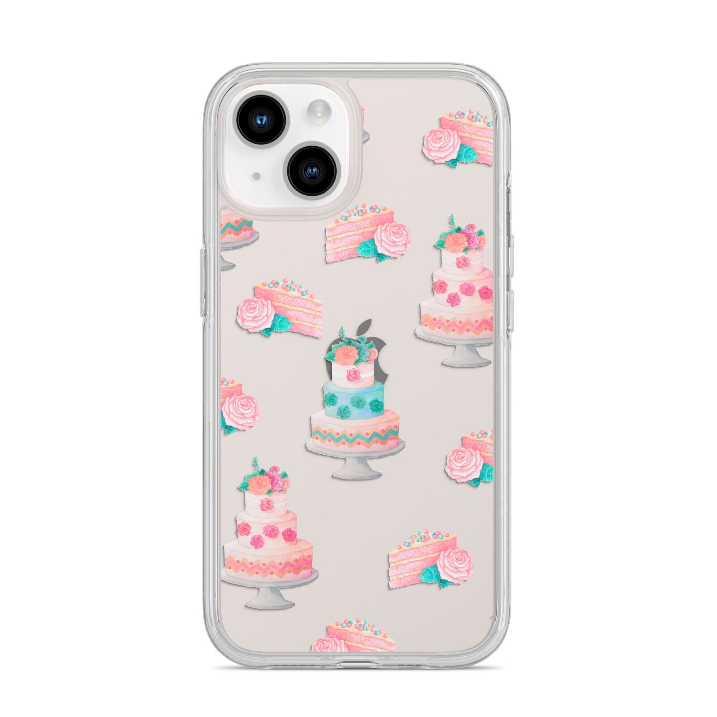 Pink Cake Print iPhone 14 Clear Tough Case Starlight