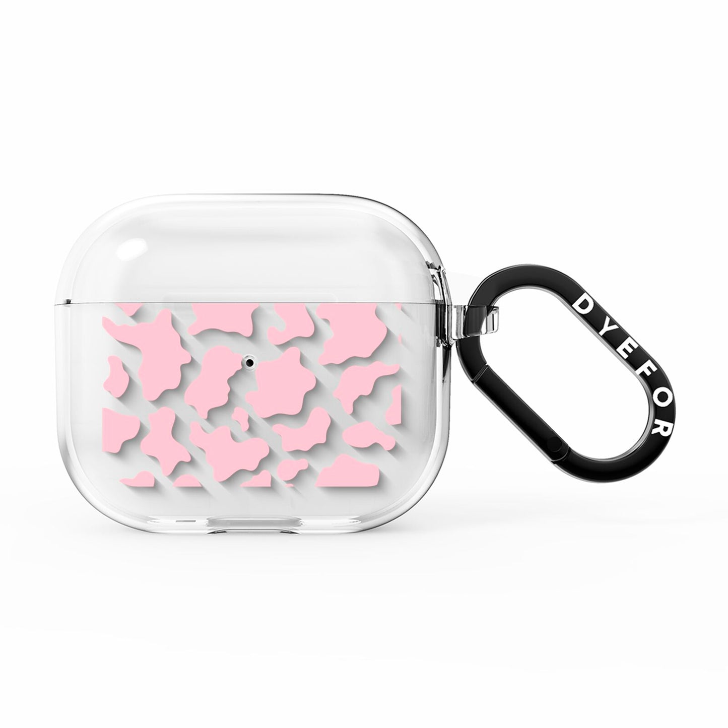 Pink Cow Print AirPods Clear Case 3rd Gen