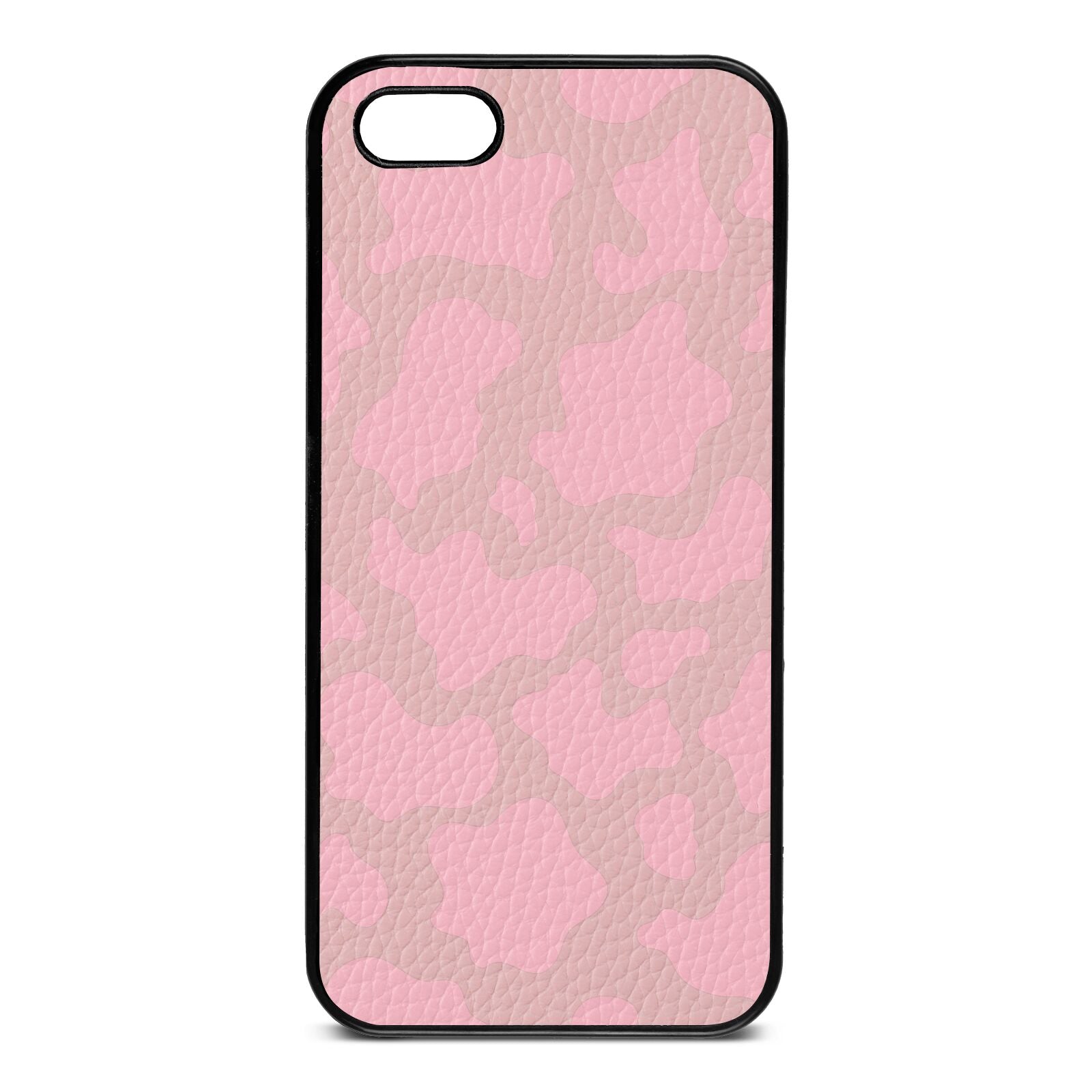 Pink Cow Print Pink Pebble Leather iPhone 5 Case