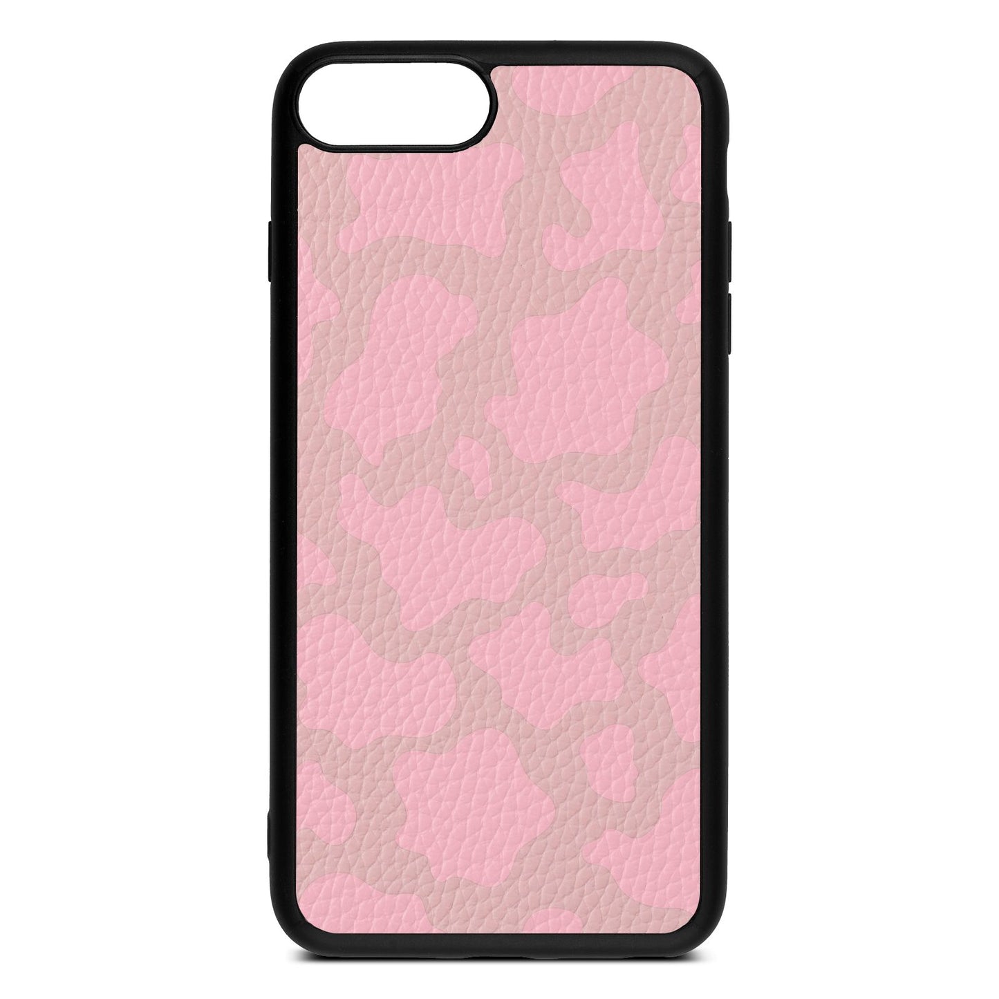 Pink Cow Print Pink Pebble Leather iPhone 8 Plus Case