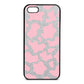 Pink Cow Print Silver Pebble Leather iPhone 5 Case