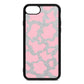 Pink Cow Print Silver Pebble Leather iPhone 8 Case