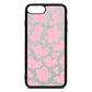 Pink Cow Print Silver Pebble Leather iPhone 8 Plus Case