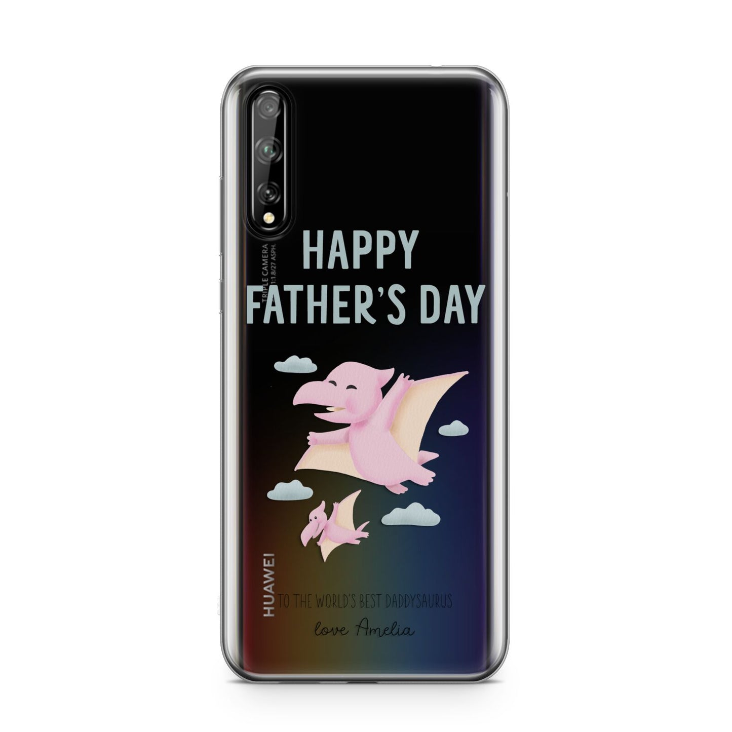 Pink Dino Happy Fathers Day Custom Huawei Enjoy 10s Phone Case