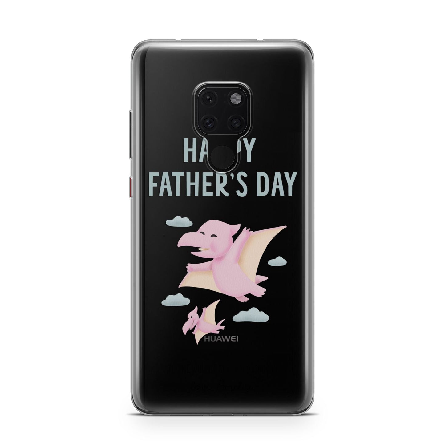 Pink Dino Happy Fathers Day Custom Huawei Mate 20 Phone Case