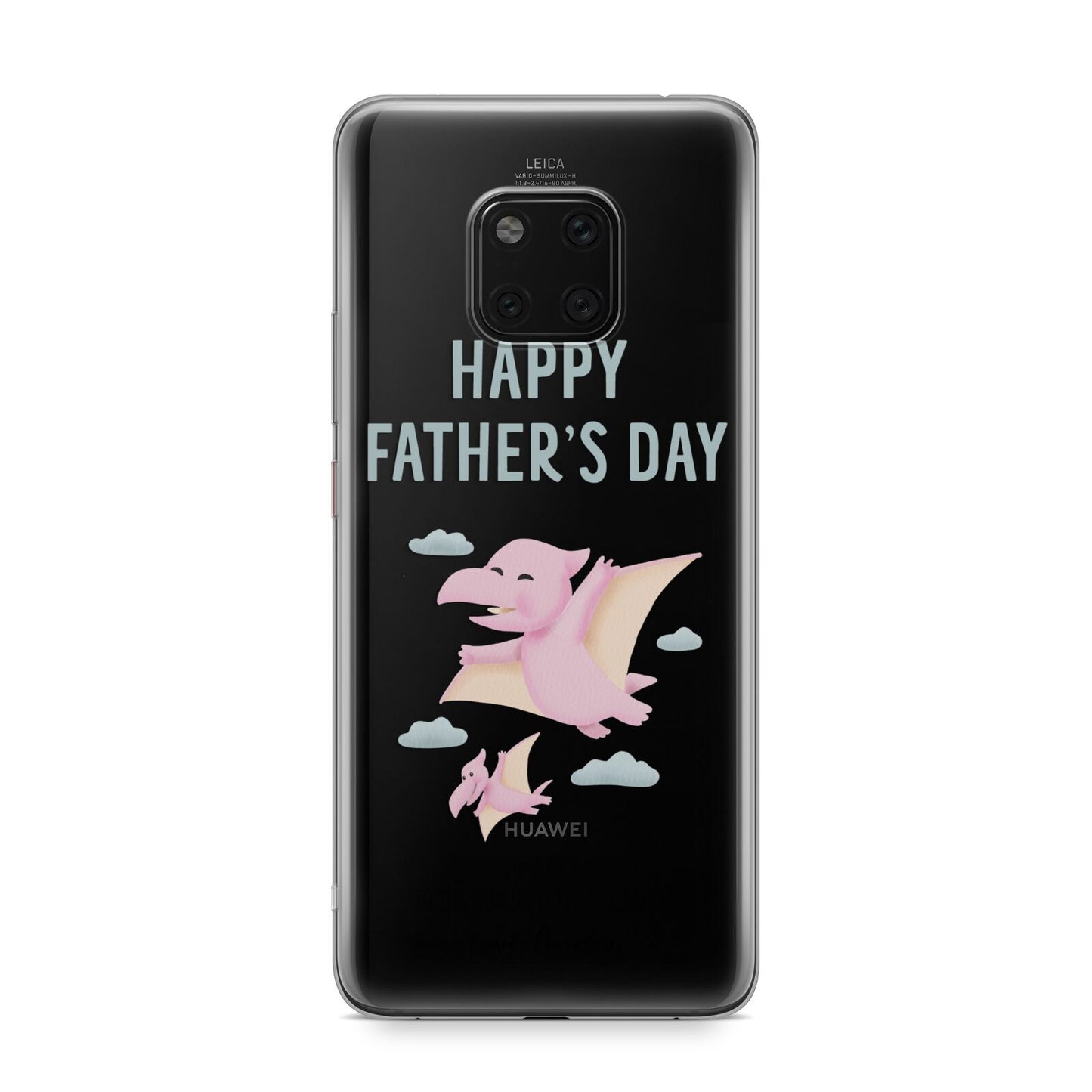 Pink Dino Happy Fathers Day Custom Huawei Mate 20 Pro Phone Case