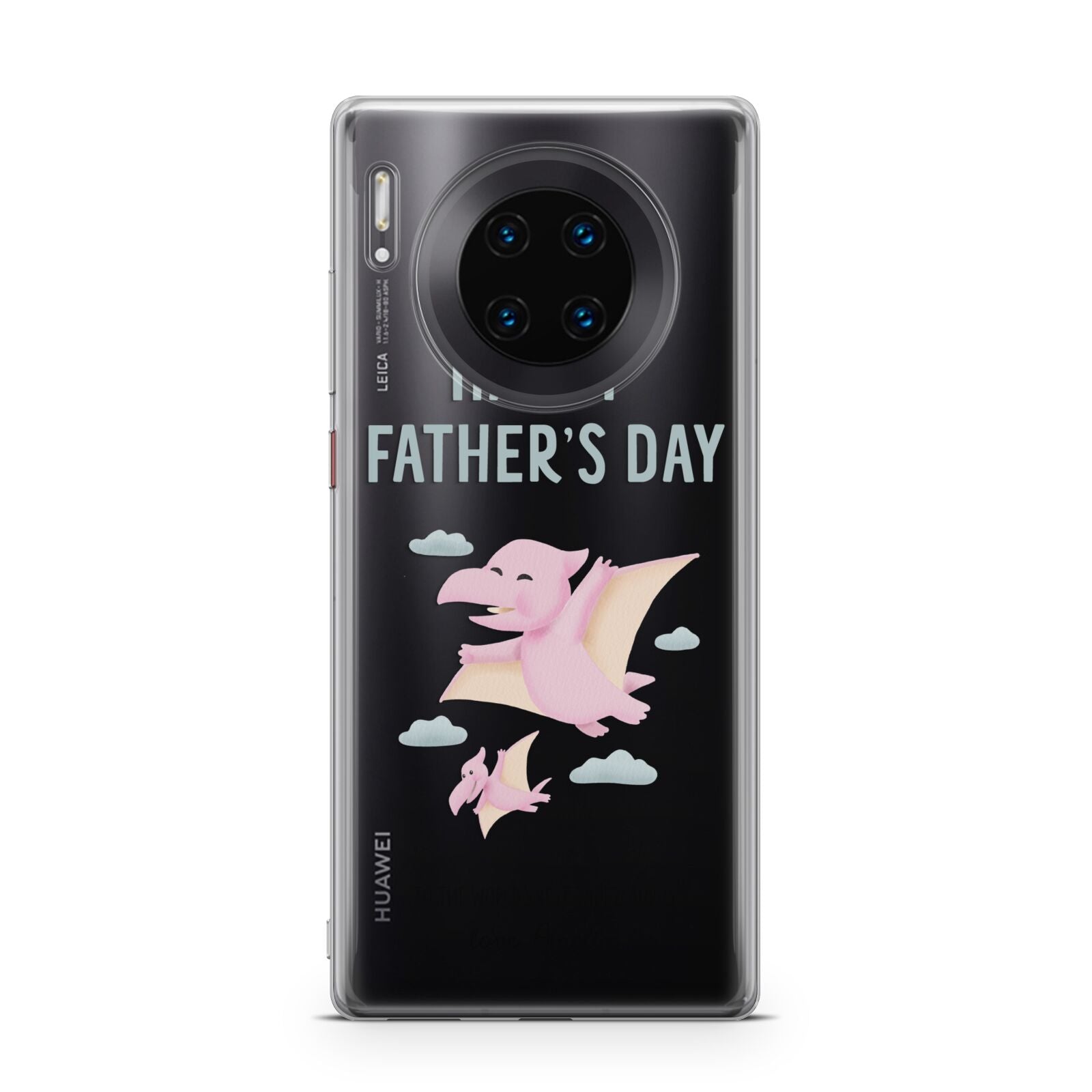 Pink Dino Happy Fathers Day Custom Huawei Mate 30 Pro Phone Case