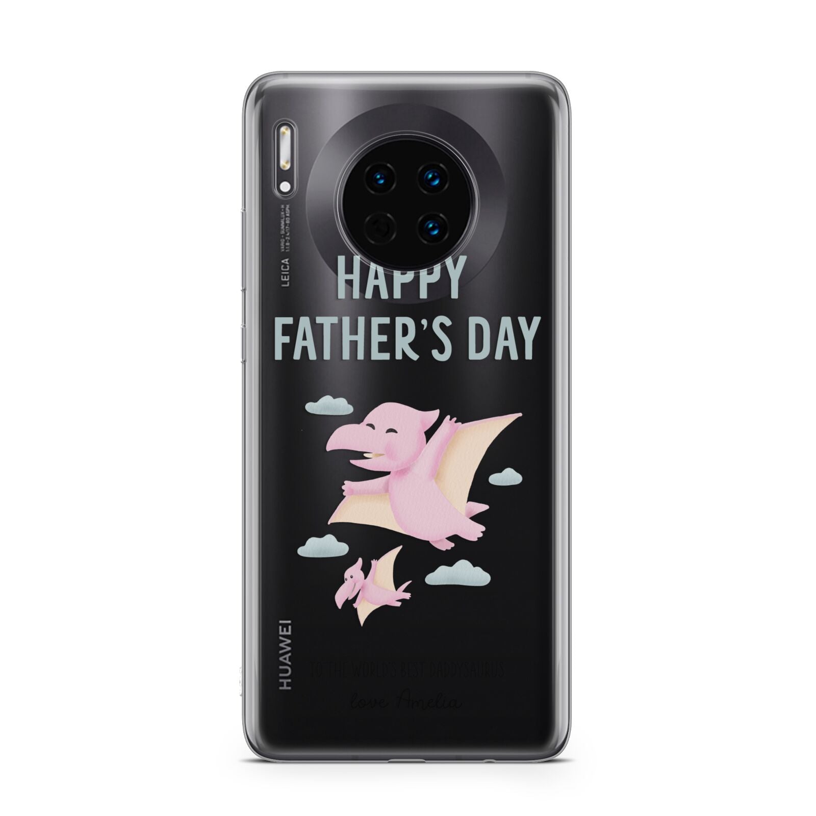 Pink Dino Happy Fathers Day Custom Huawei Mate 30