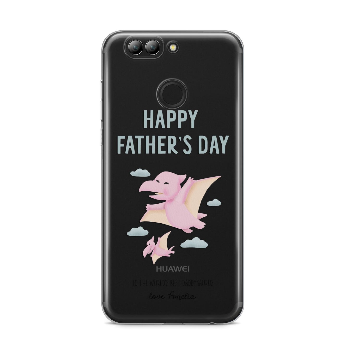 Pink Dino Happy Fathers Day Custom Huawei Nova 2s Phone Case