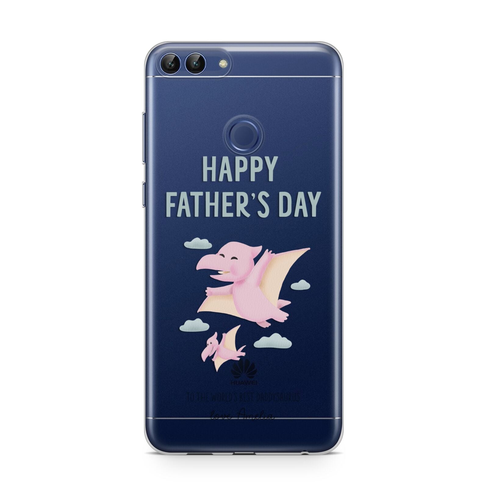 Pink Dino Happy Fathers Day Custom Huawei P Smart Case