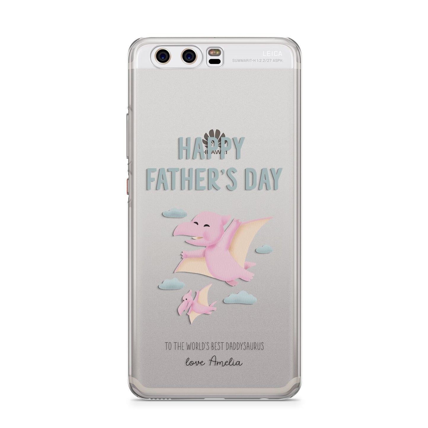 Pink Dino Happy Fathers Day Custom Huawei P10 Phone Case