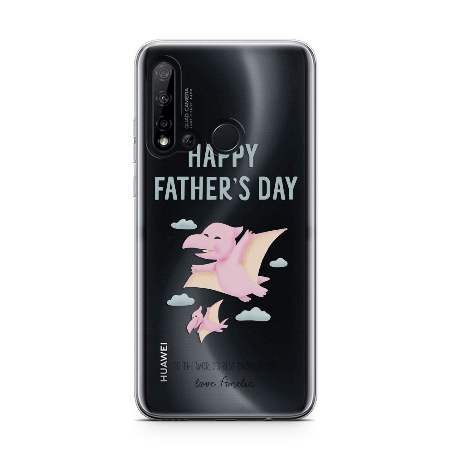 Pink Dino Happy Fathers Day Custom Huawei P20 Lite 5G Phone Case