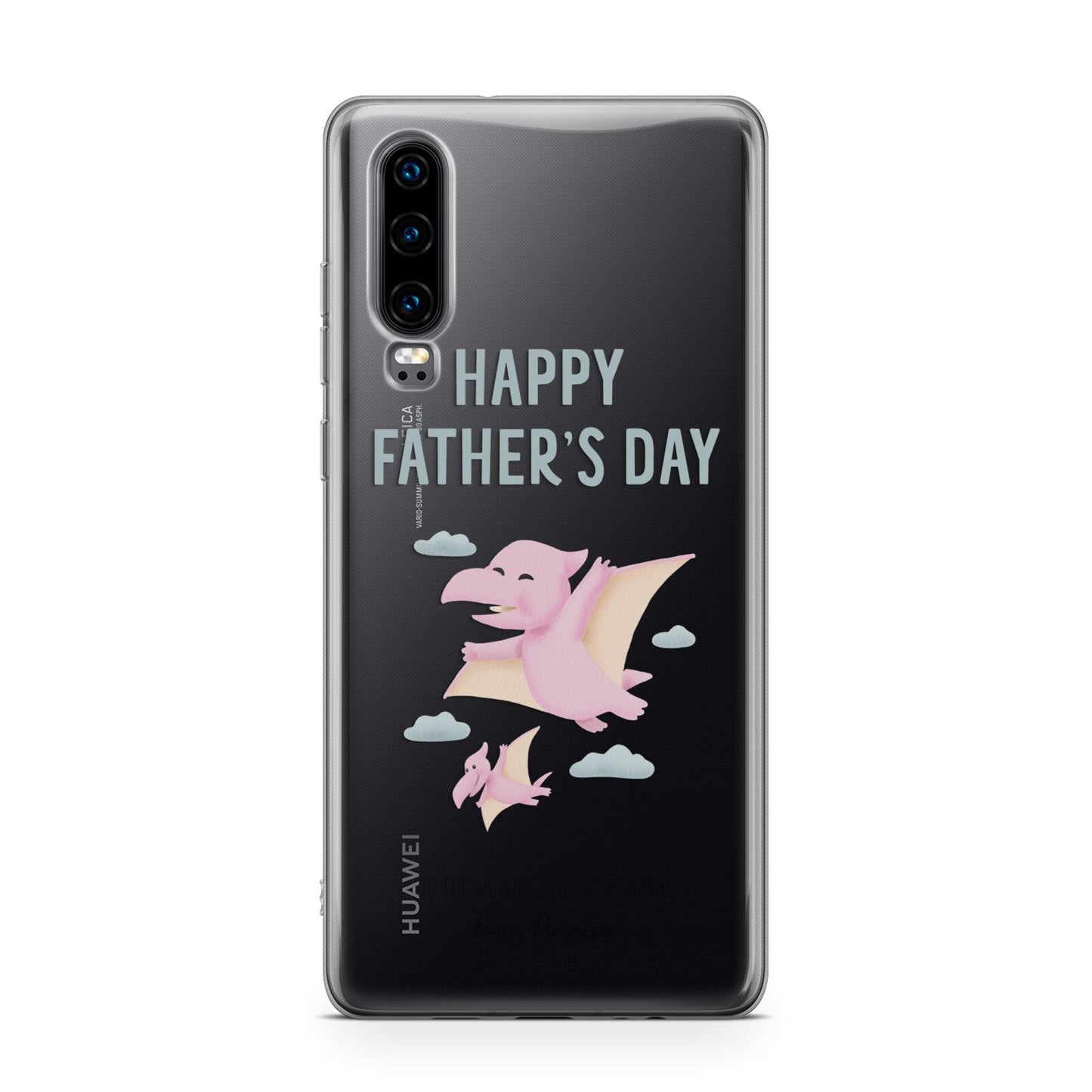 Pink Dino Happy Fathers Day Custom Huawei P30 Phone Case