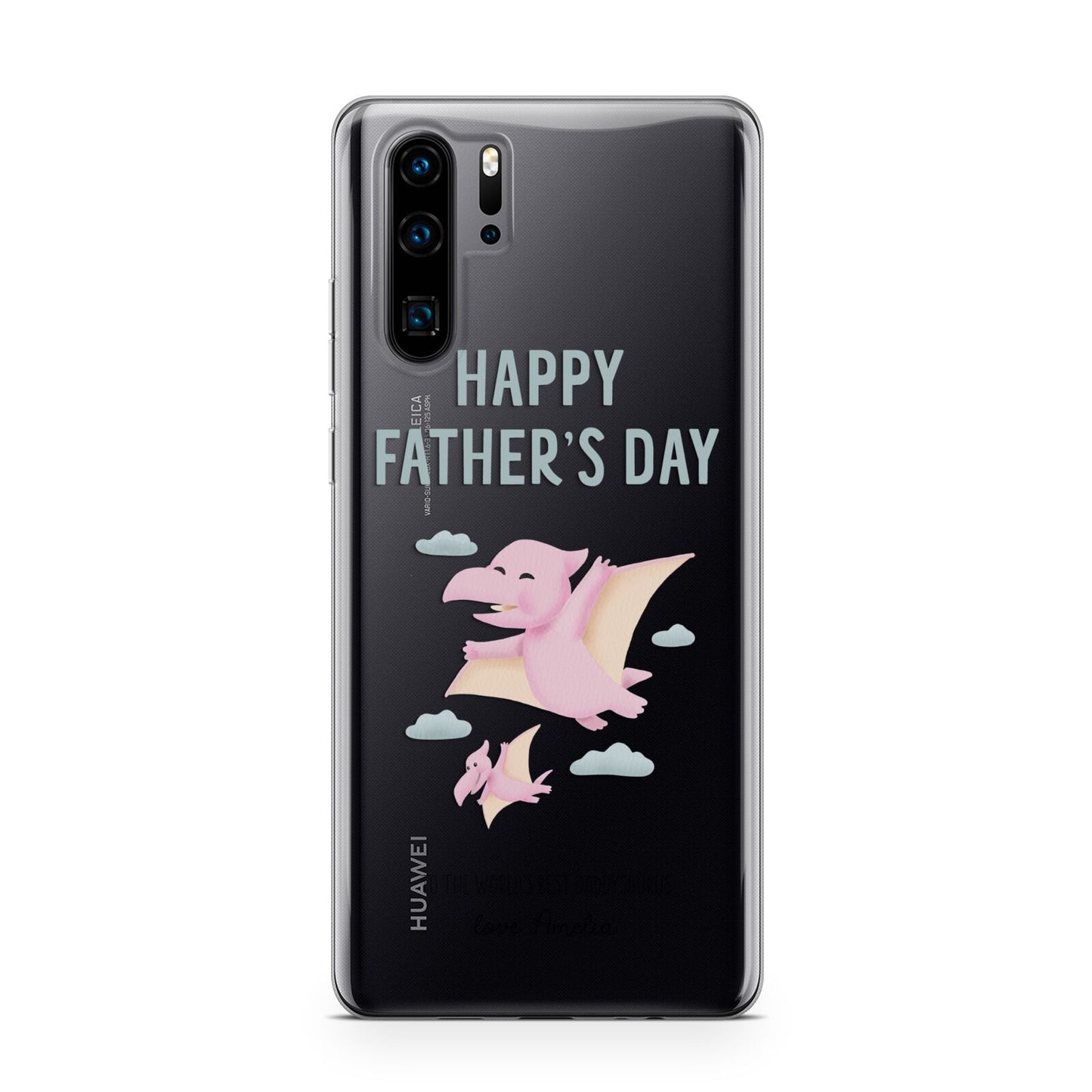 Pink Dino Happy Fathers Day Custom Huawei P30 Pro Phone Case