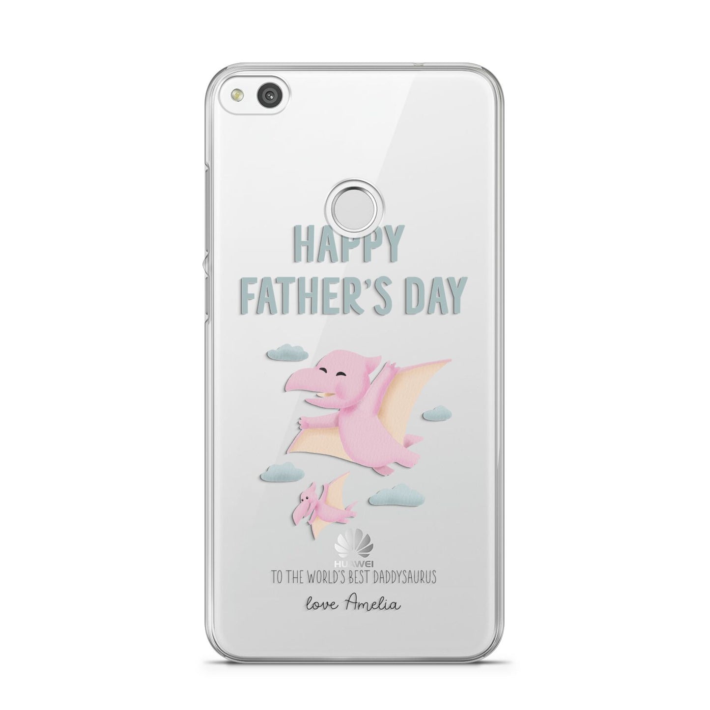 Pink Dino Happy Fathers Day Custom Huawei P8 Lite Case