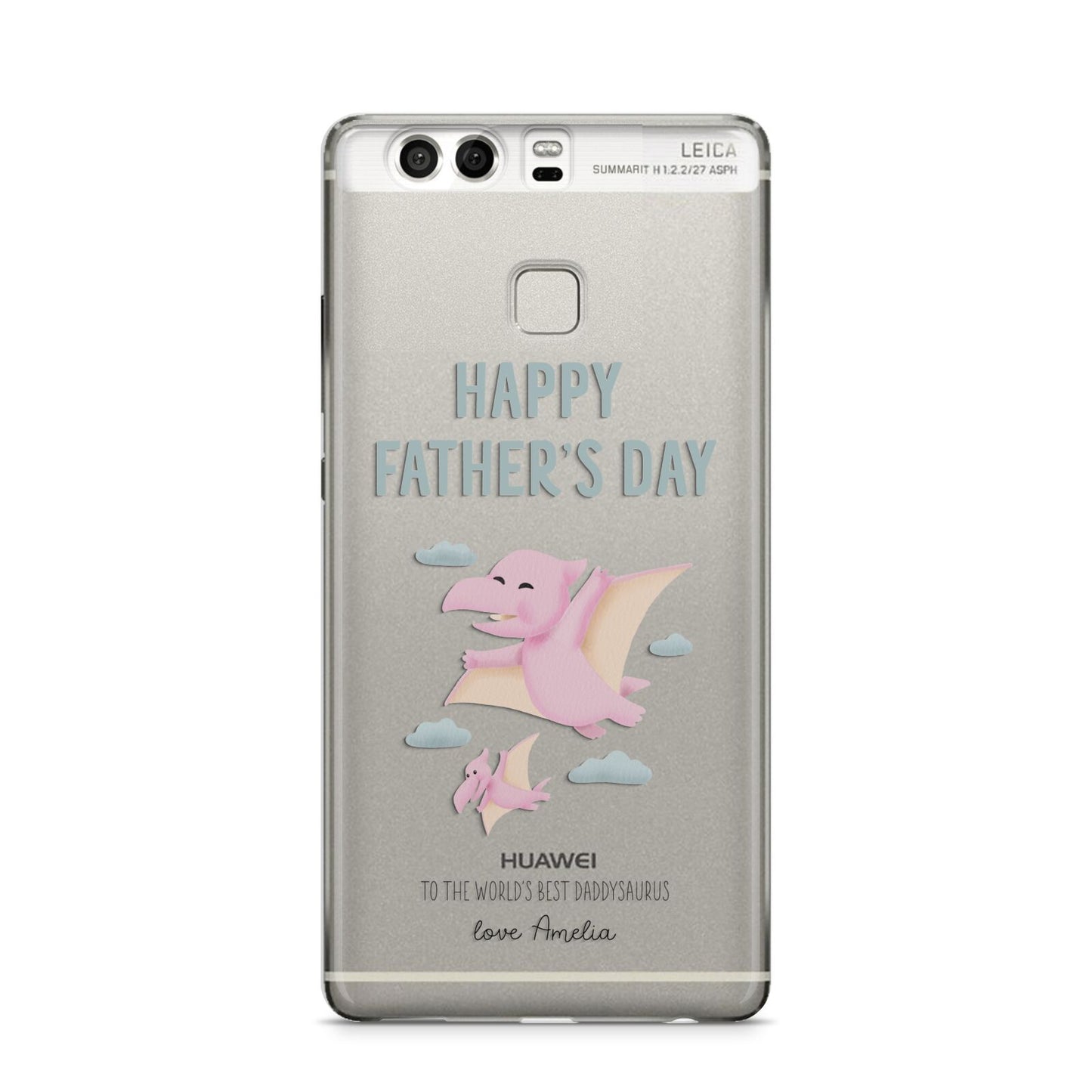 Pink Dino Happy Fathers Day Custom Huawei P9 Case