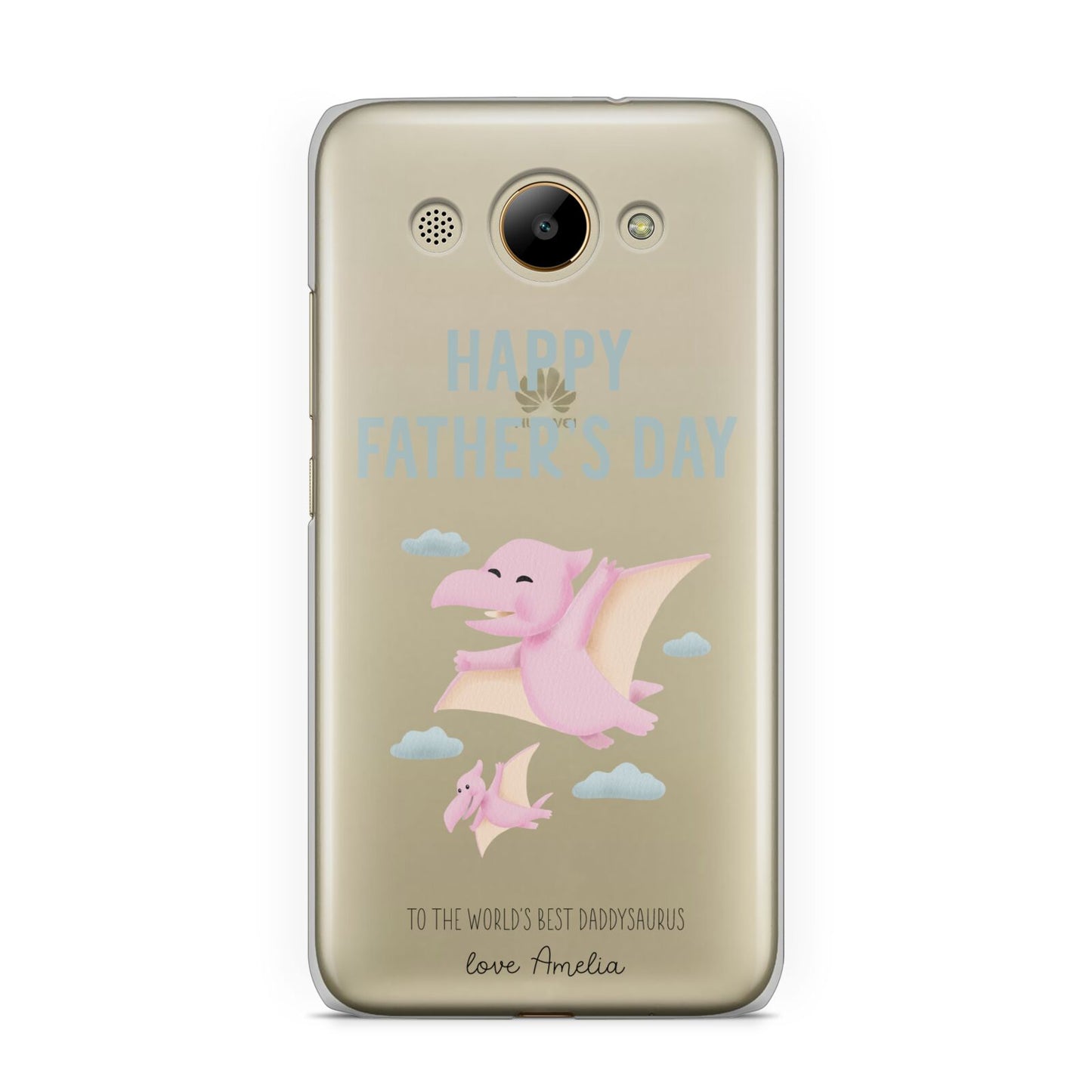 Pink Dino Happy Fathers Day Custom Huawei Y3 2017