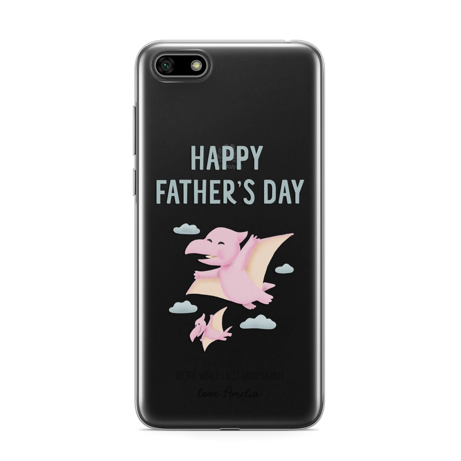 Pink Dino Happy Fathers Day Custom Huawei Y5 Prime 2018 Phone Case