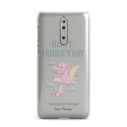 Pink Dino Happy Fathers Day Custom Nokia Case