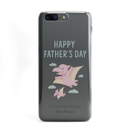 Pink Dino Happy Fathers Day Custom OnePlus Case