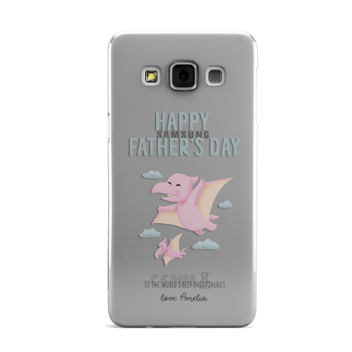 Pink Dino Happy Fathers Day Custom Samsung Galaxy A3 Case