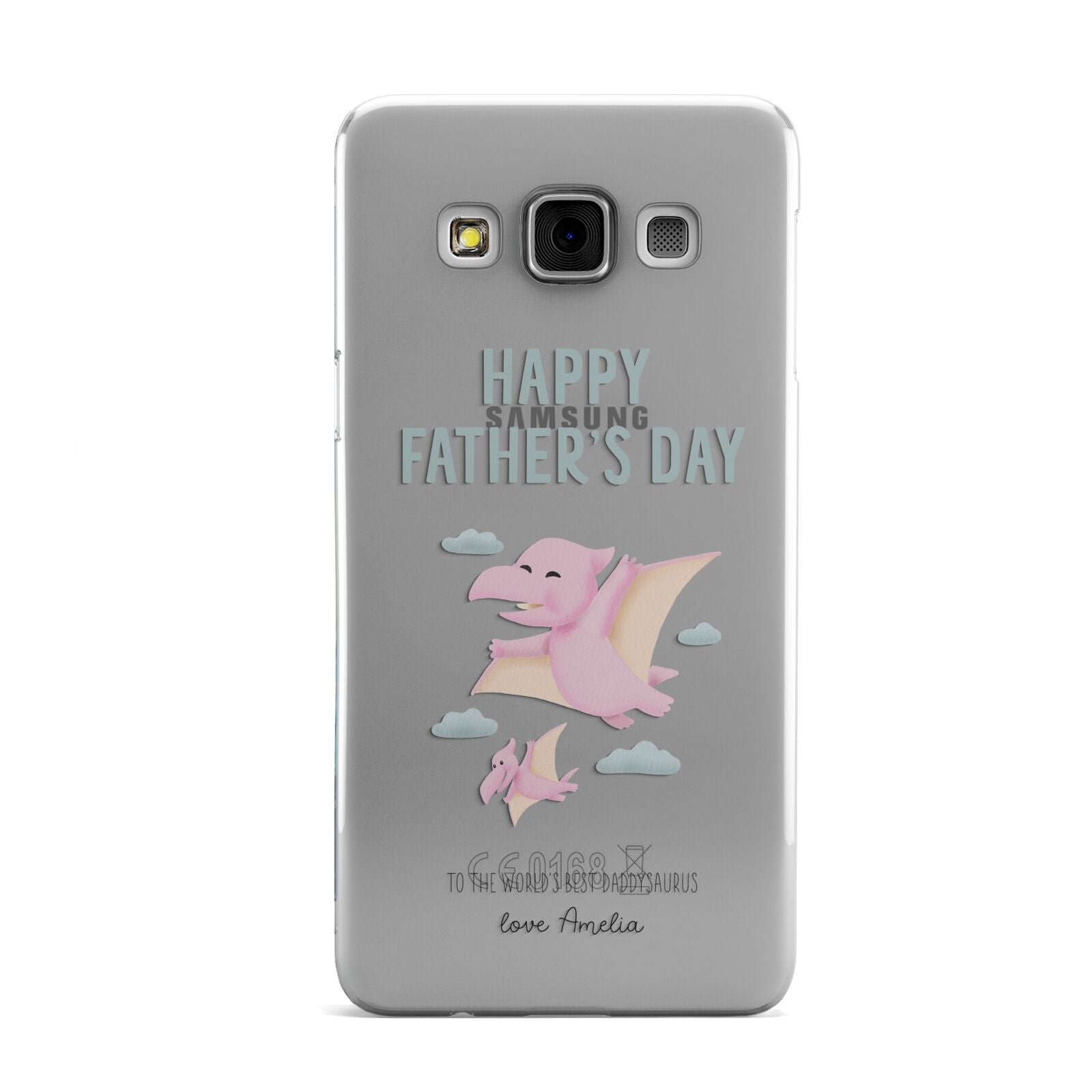 Pink Dino Happy Fathers Day Custom Samsung Galaxy A3 Case