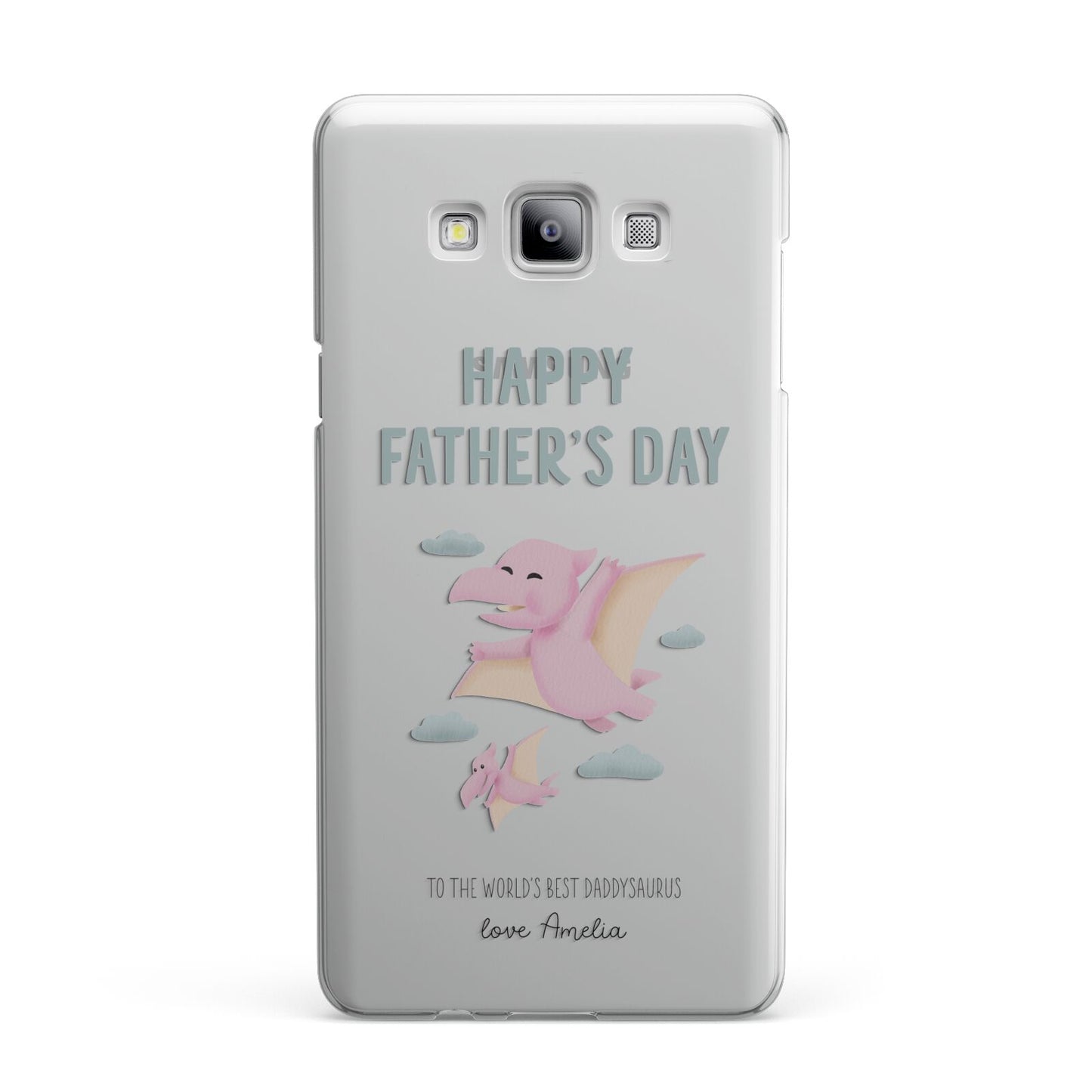 Pink Dino Happy Fathers Day Custom Samsung Galaxy A7 2015 Case