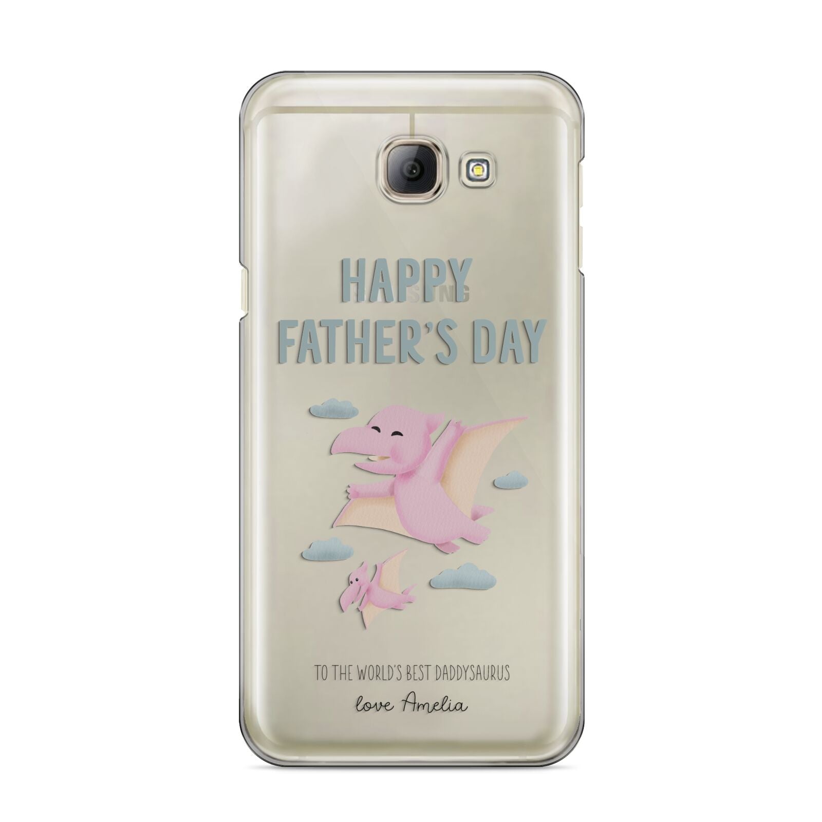 Pink Dino Happy Fathers Day Custom Samsung Galaxy A8 2016 Case