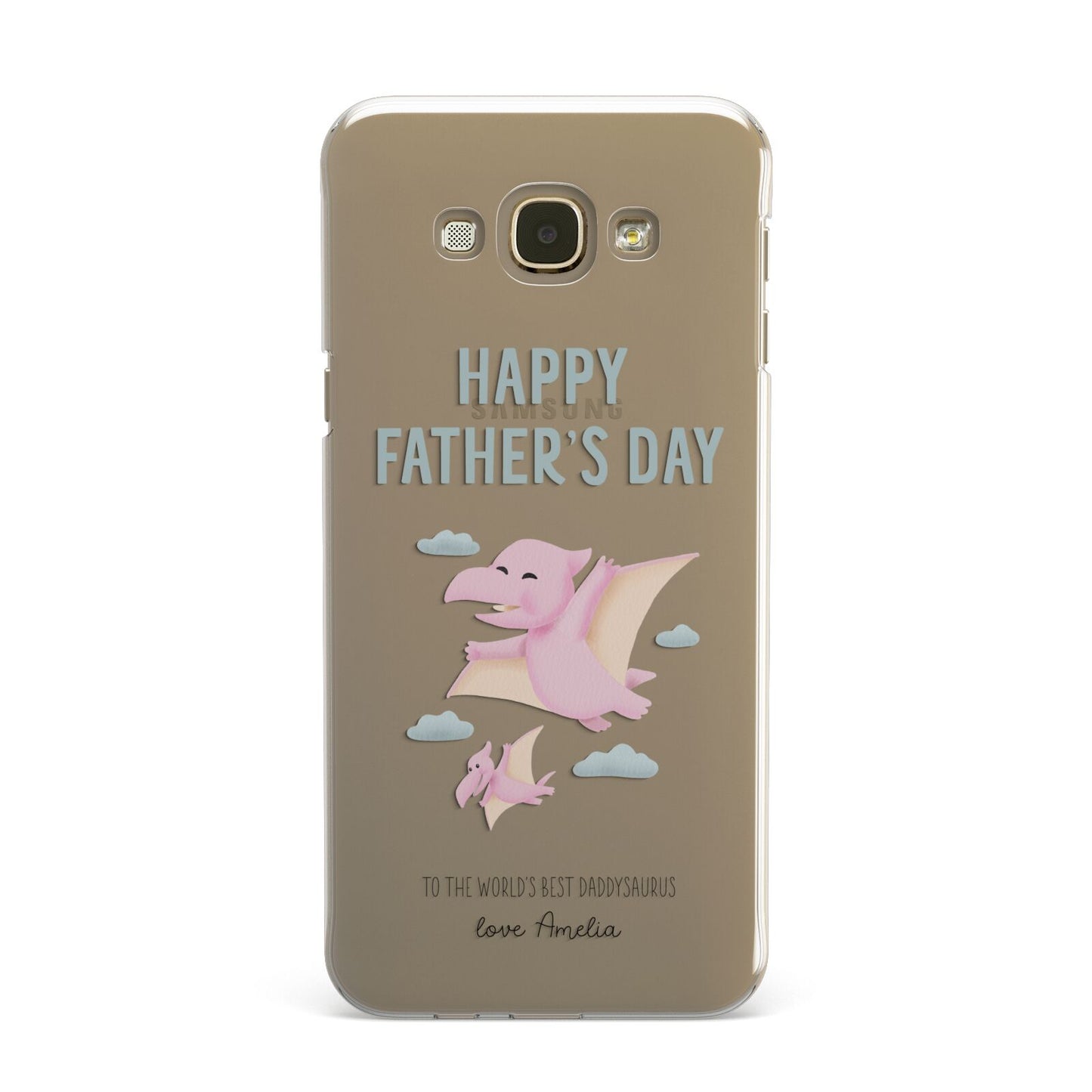 Pink Dino Happy Fathers Day Custom Samsung Galaxy A8 Case