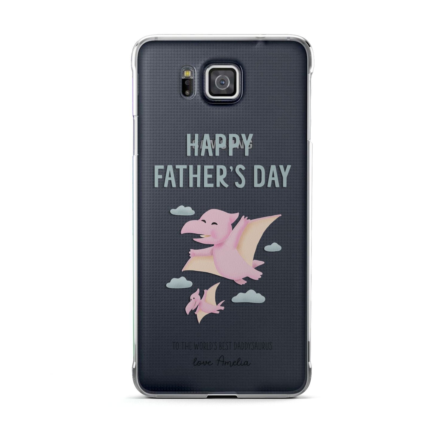 Pink Dino Happy Fathers Day Custom Samsung Galaxy Alpha Case