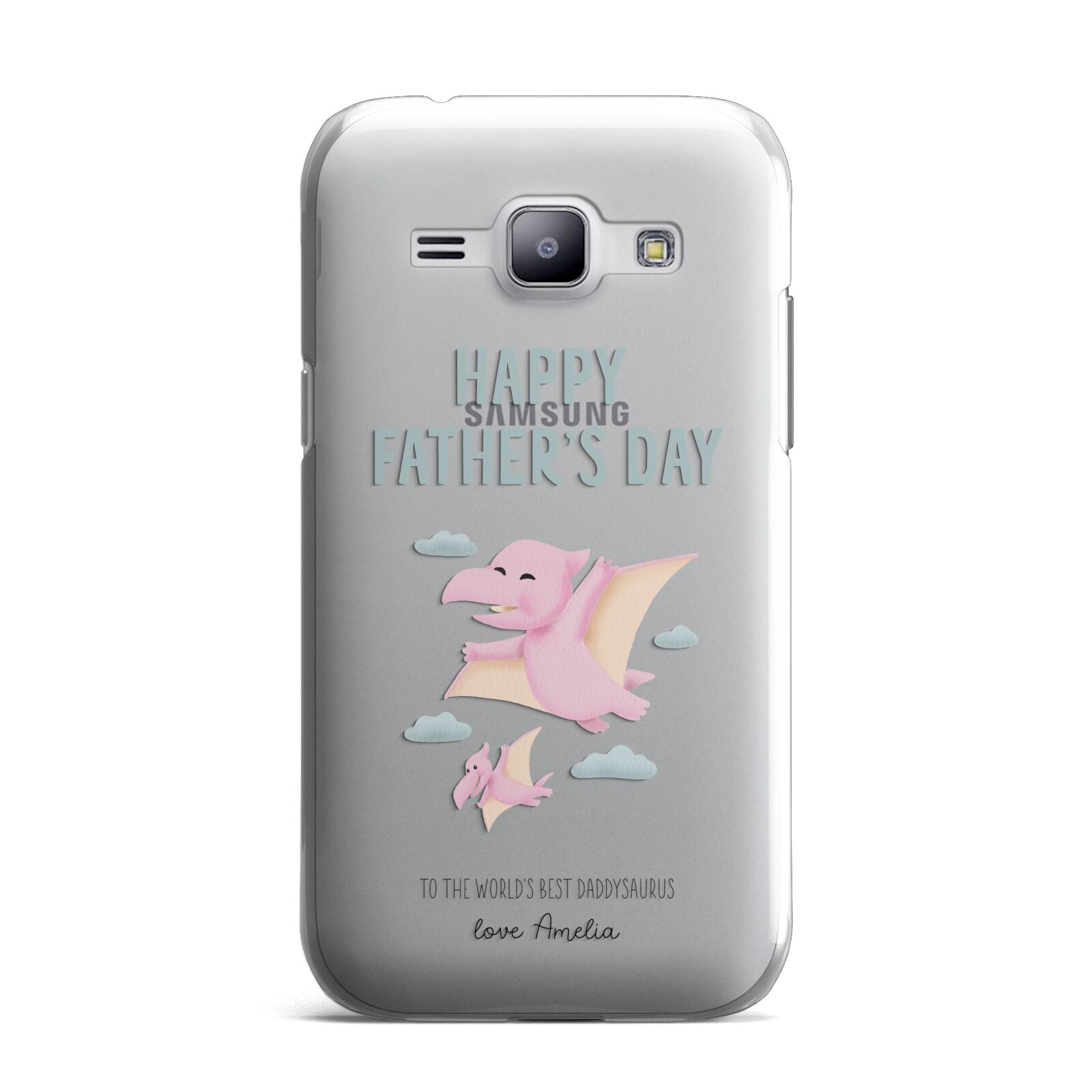 Pink Dino Happy Fathers Day Custom Samsung Galaxy J1 2015 Case