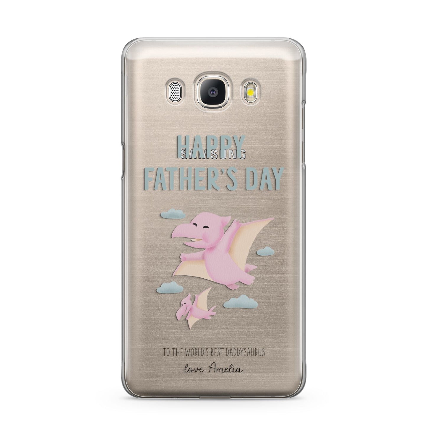 Pink Dino Happy Fathers Day Custom Samsung Galaxy J5 2016 Case