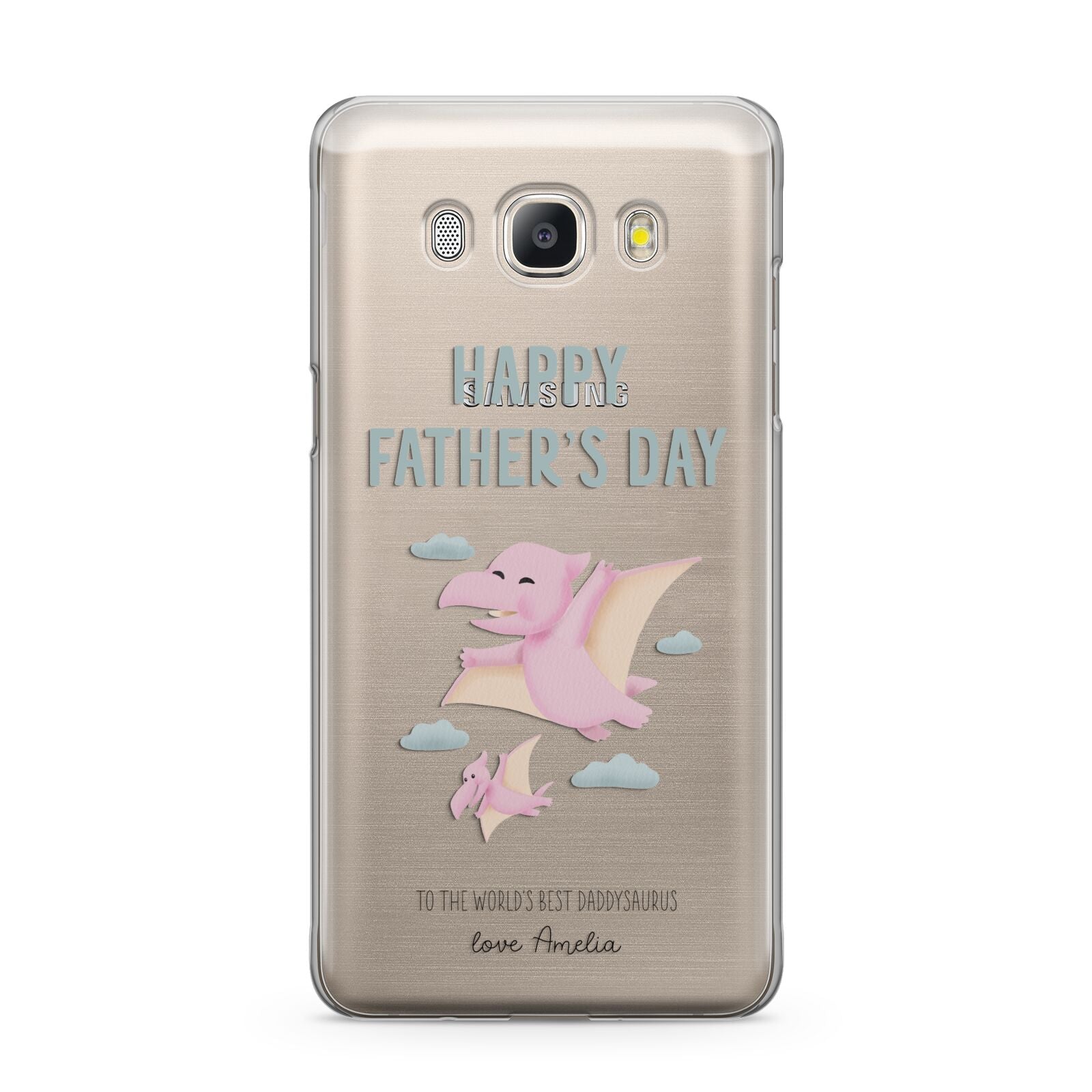 Pink Dino Happy Fathers Day Custom Samsung Galaxy J5 2016 Case