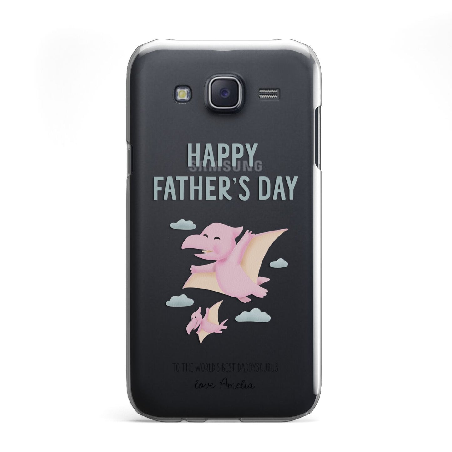 Pink Dino Happy Fathers Day Custom Samsung Galaxy J5 Case