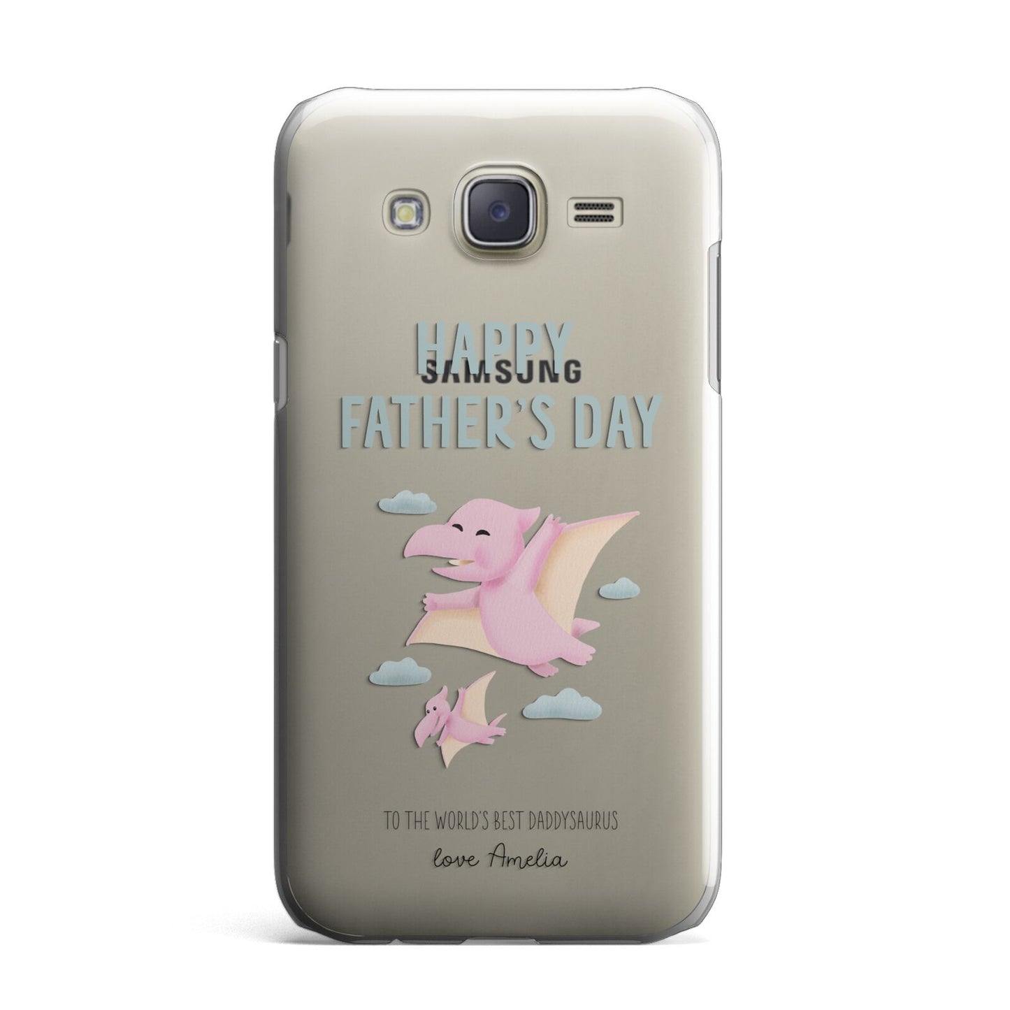 Pink Dino Happy Fathers Day Custom Samsung Galaxy J7 Case