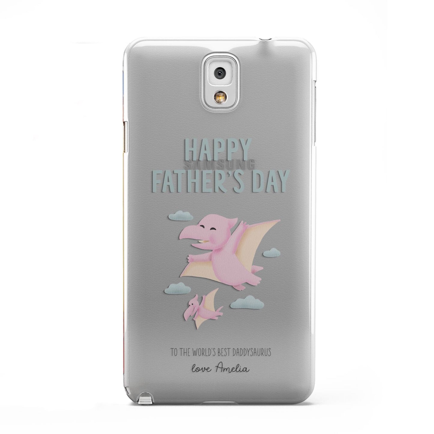 Pink Dino Happy Fathers Day Custom Samsung Galaxy Note 3 Case