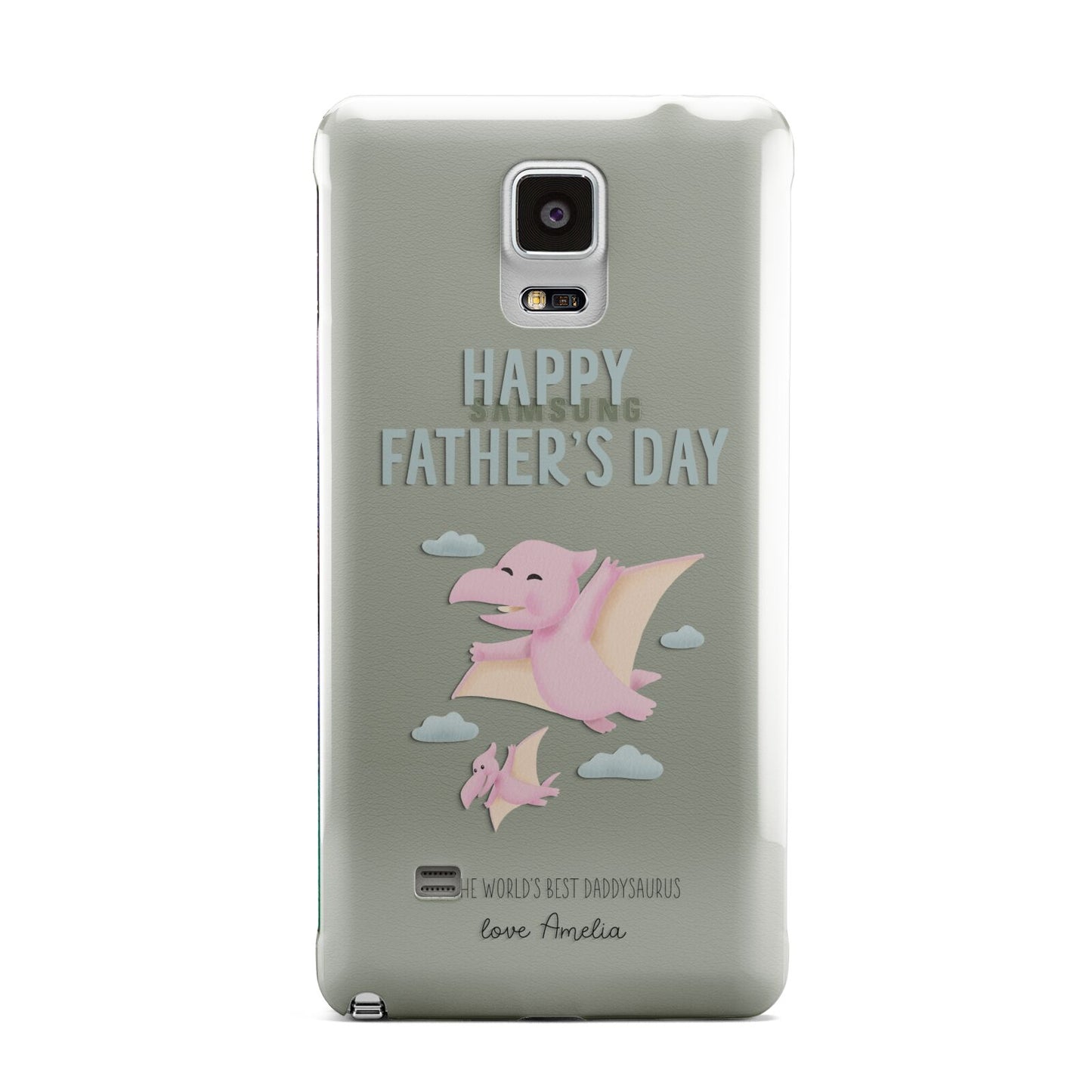 Pink Dino Happy Fathers Day Custom Samsung Galaxy Note 4 Case