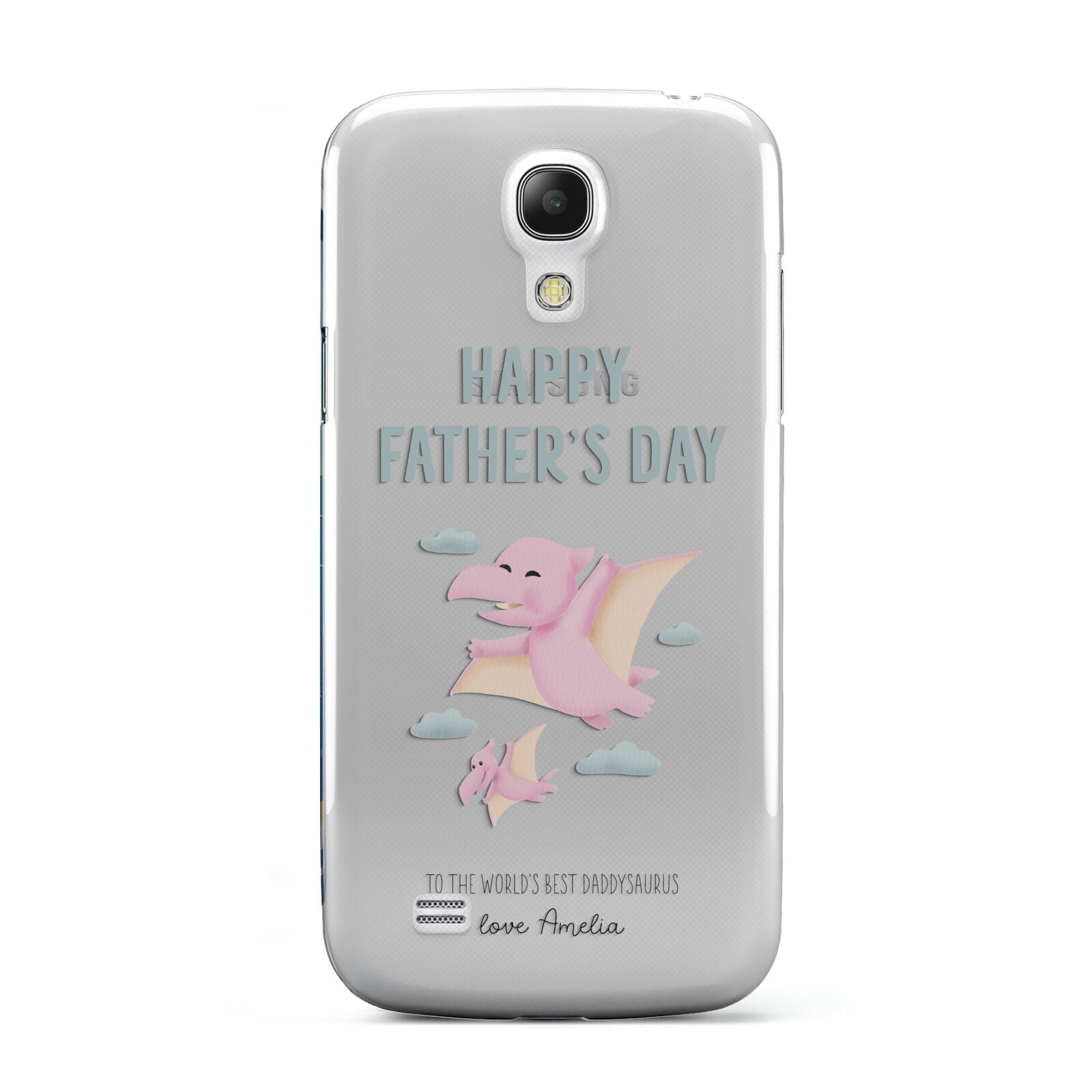 Pink Dino Happy Fathers Day Custom Samsung Galaxy S4 Mini Case