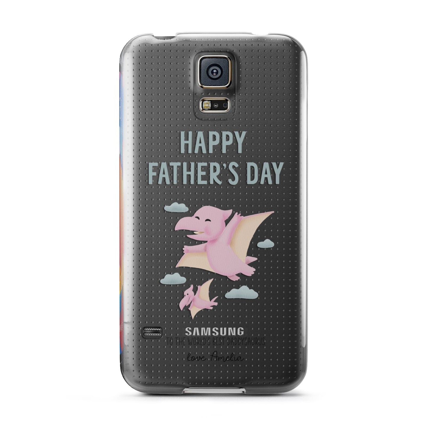 Pink Dino Happy Fathers Day Custom Samsung Galaxy S5 Case