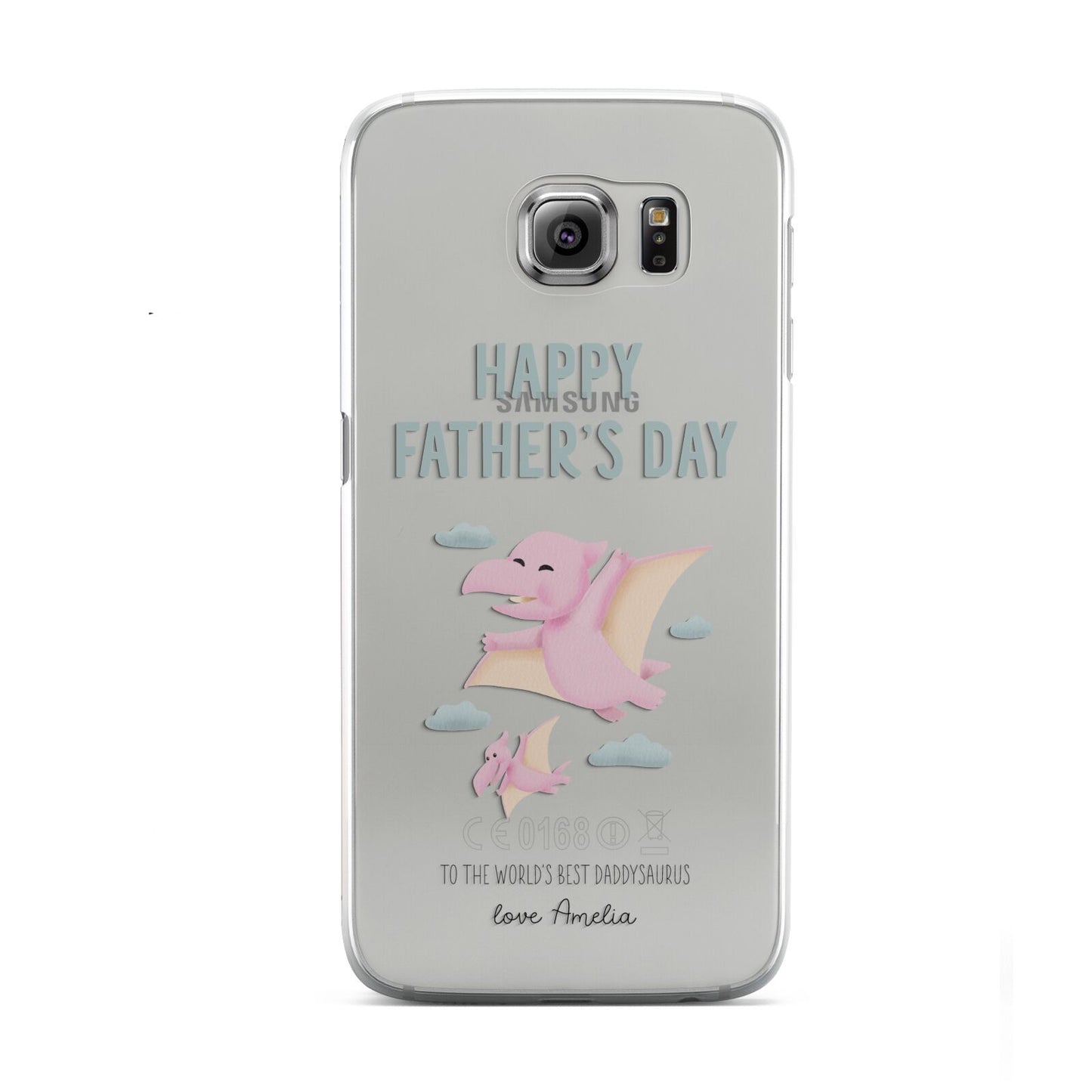 Pink Dino Happy Fathers Day Custom Samsung Galaxy S6 Case