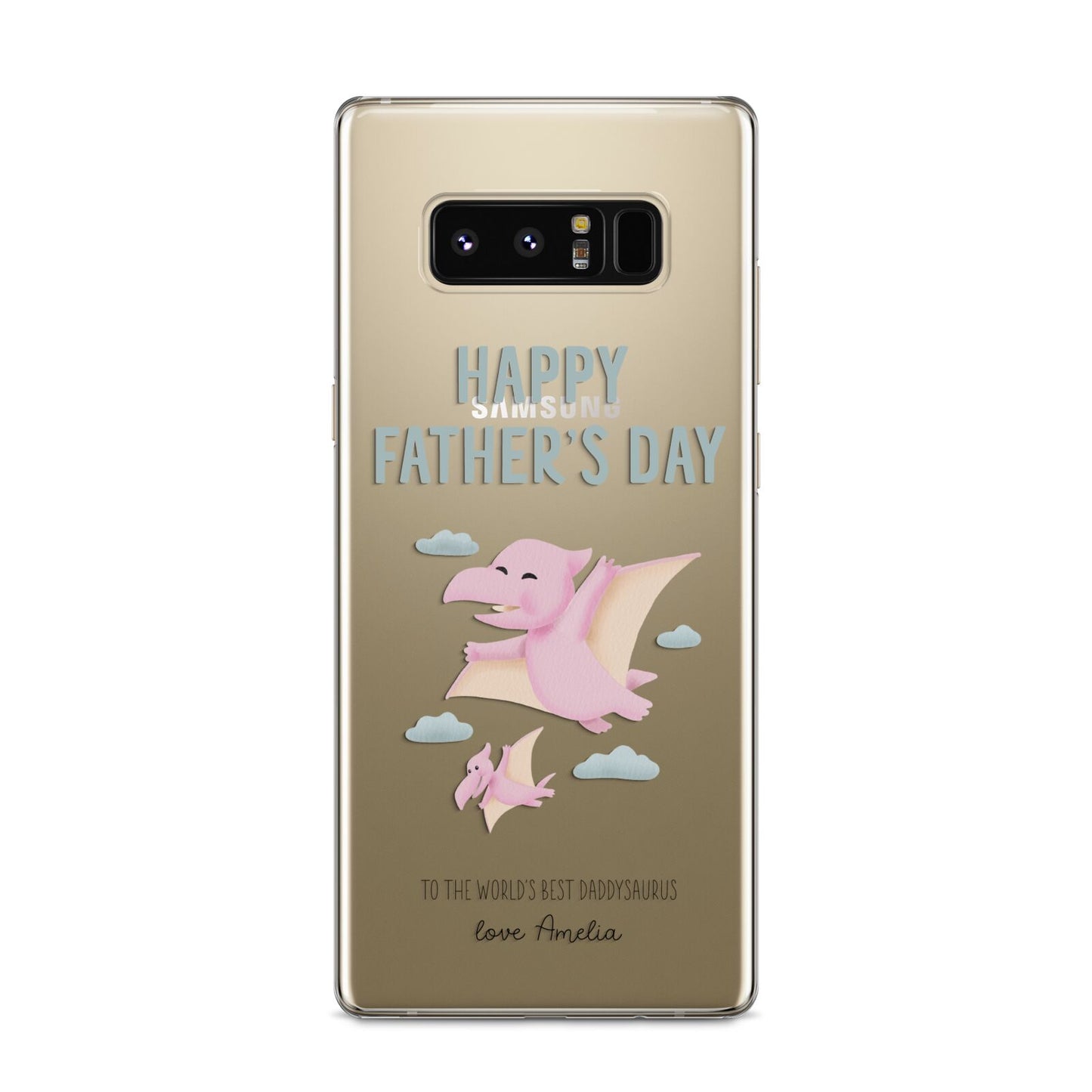 Pink Dino Happy Fathers Day Custom Samsung Galaxy S8 Case