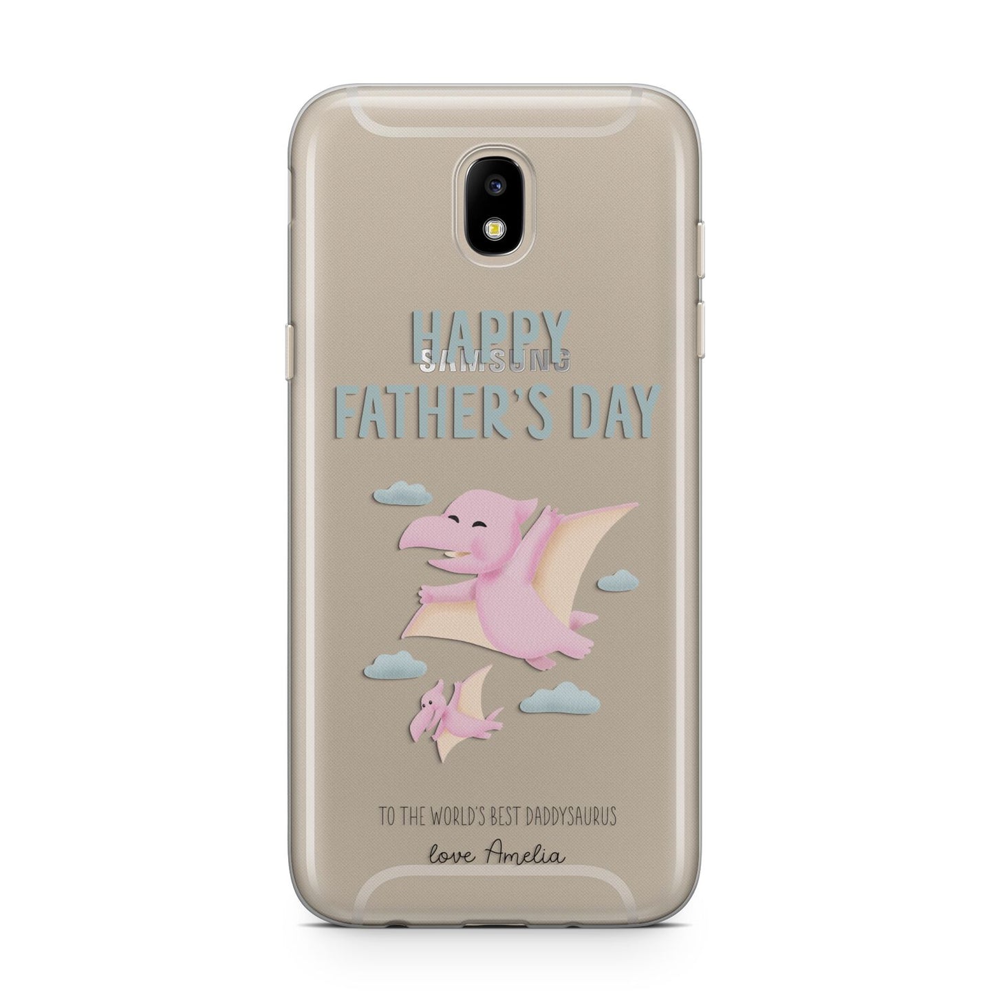 Pink Dino Happy Fathers Day Custom Samsung J5 2017 Case