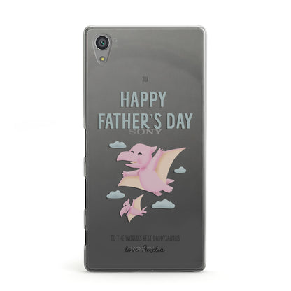 Pink Dino Happy Fathers Day Custom Sony Xperia Case