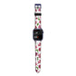 Pink Floral Apple Watch Strap Size 38mm with Blue Hardware