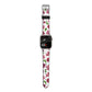 Pink Floral Apple Watch Strap Size 38mm with Silver Hardware