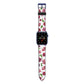 Pink Floral Apple Watch Strap with Blue Hardware