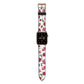 Pink Floral Apple Watch Strap with Gold Hardware
