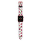 Pink Floral Apple Watch Strap with Red Hardware