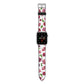 Pink Floral Apple Watch Strap with Silver Hardware